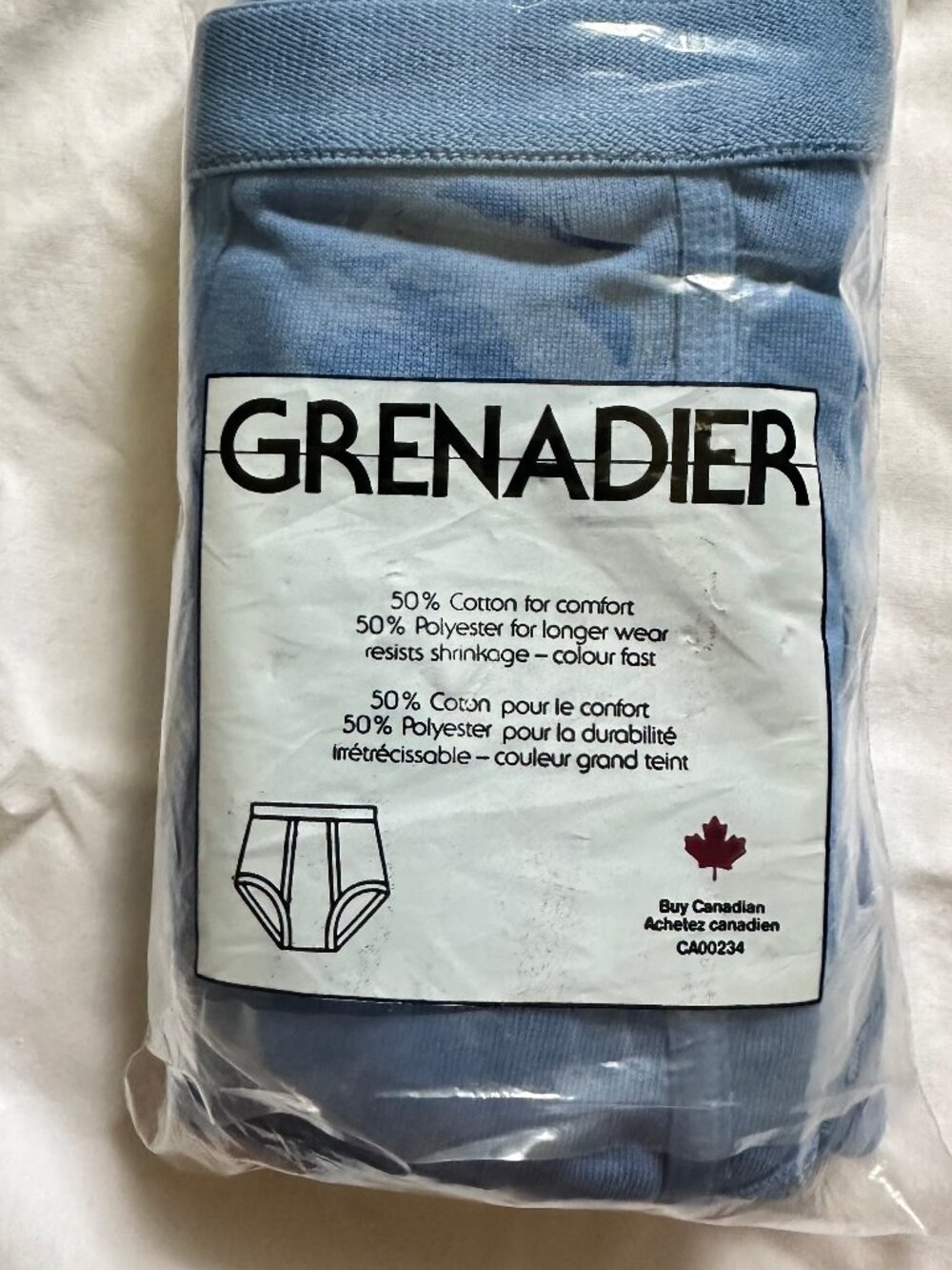 3 Men's Briefs Size XL (42-44) ,Blue Color in 1 Package 50% Cotton/50% Polyester